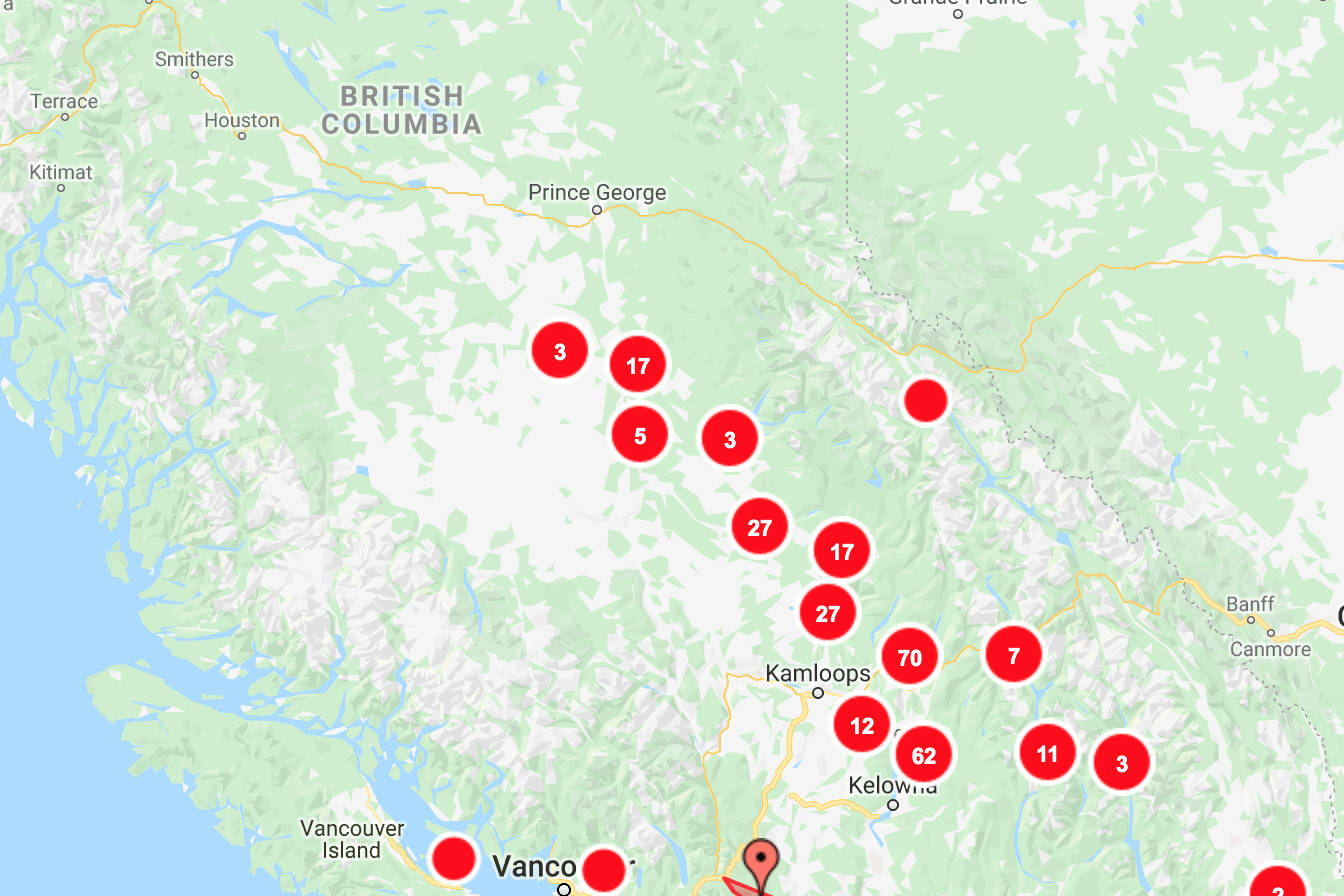 (BC Hydro outage map)