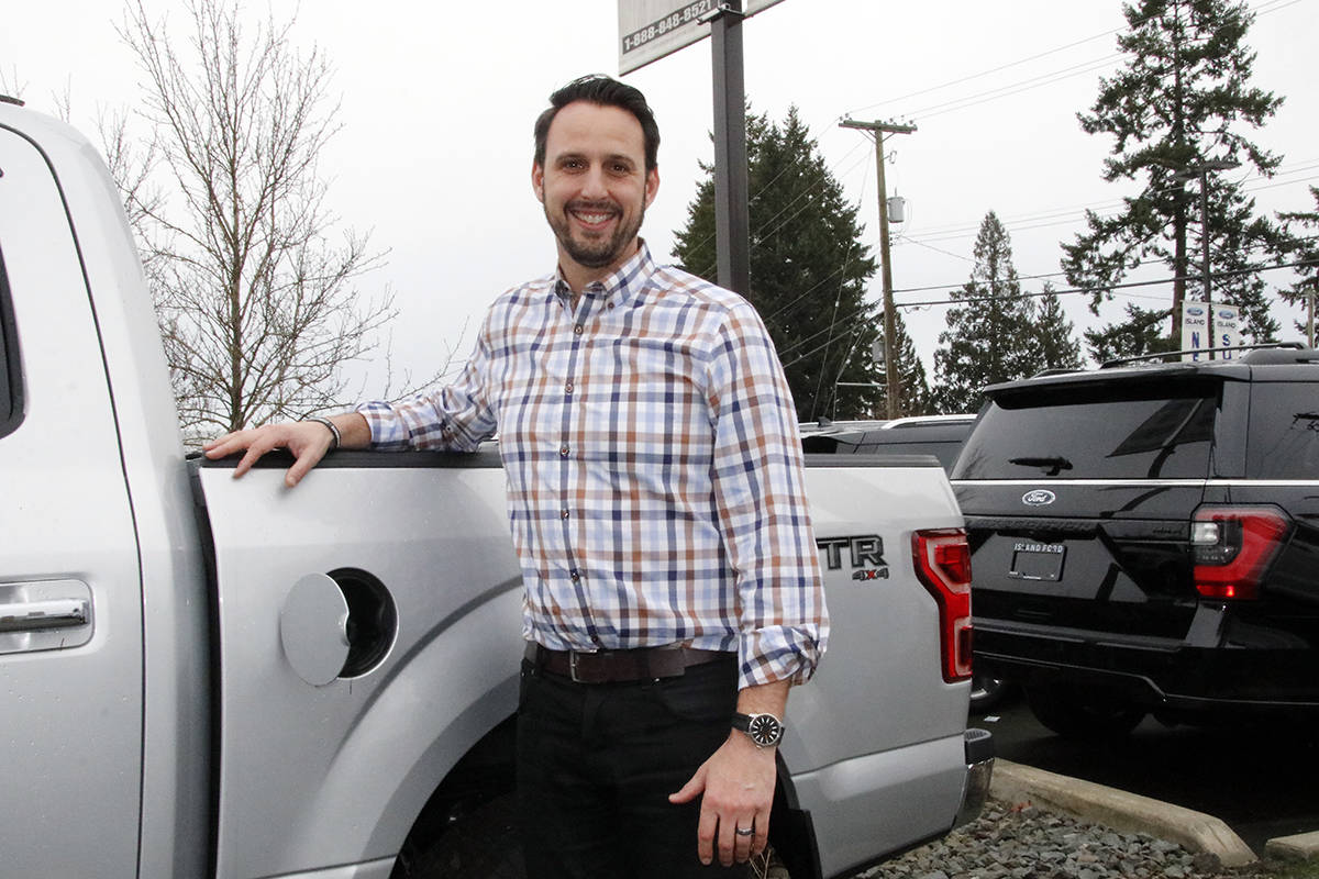 Justin Pambrun, general manager and dealer partner at Island Ford, says a rash of thefts of gas and other items from vehicles is a real headache for the dealership. (Lexi Bainas/Citizen)