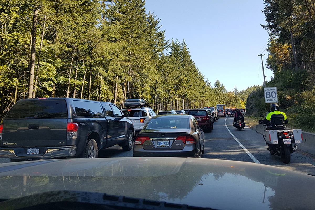 Crashes on the Malahat and Highwy 14 can cause lengthy highway shutdowns. (Black Press Media)
