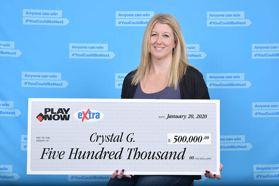 Nanaimo’s Crystal Giesbrecht won $500,000 playing BC/49 this month. (Photo submitted)