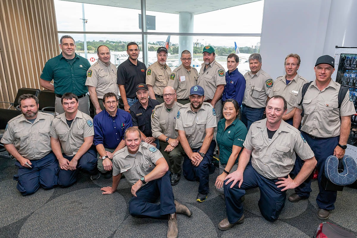 The first group of Canadians that went over to fight the country’s 2019-2020 wildfires were from B.C., Alberta, Saskatchewan, Manitoba, Ontario and various federal parks. (Courtesy of Kevin Cochrane)
