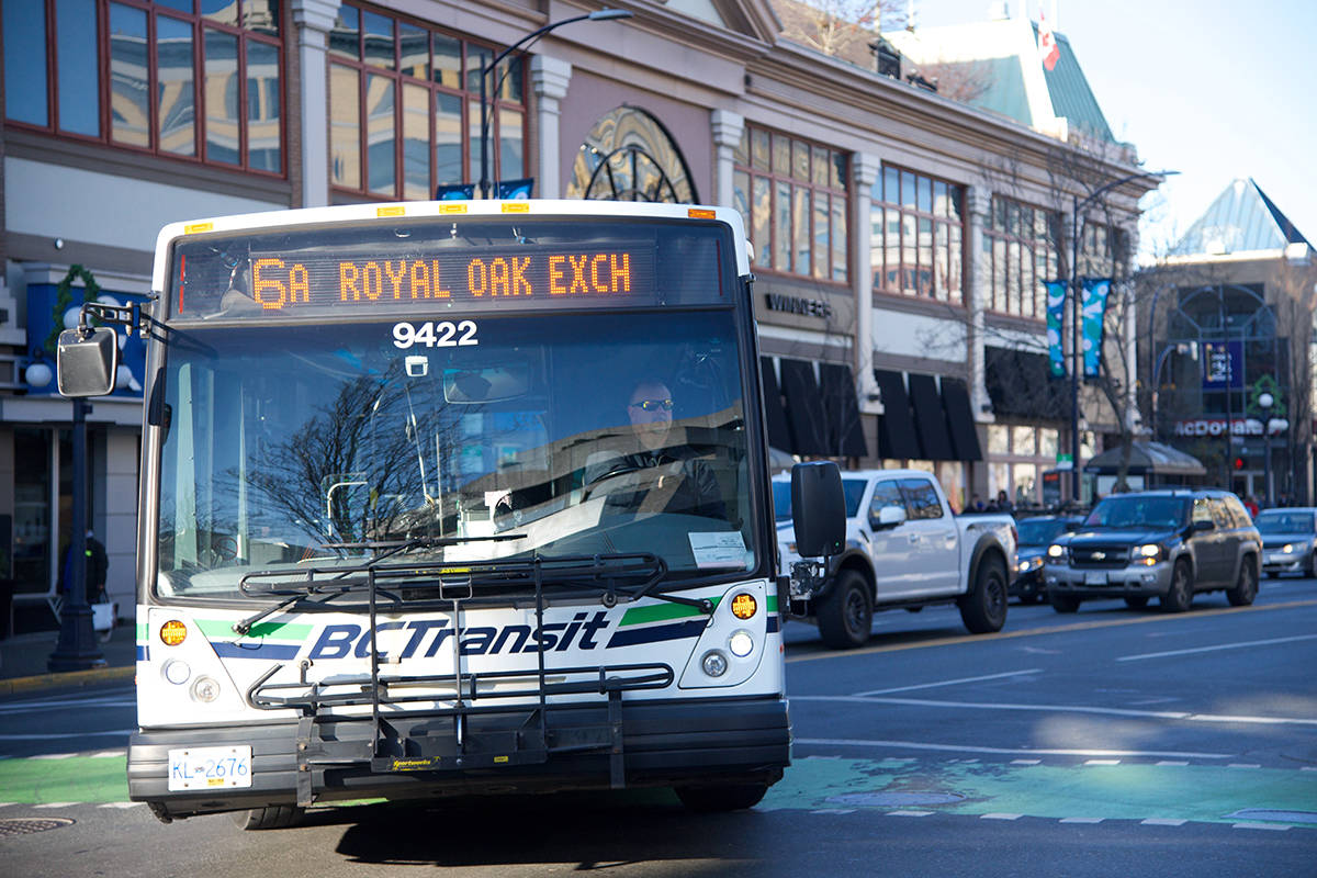 Councillors from the City of Victoria are advocating for free youth transit passes regionally. (Black Press Media file photo)