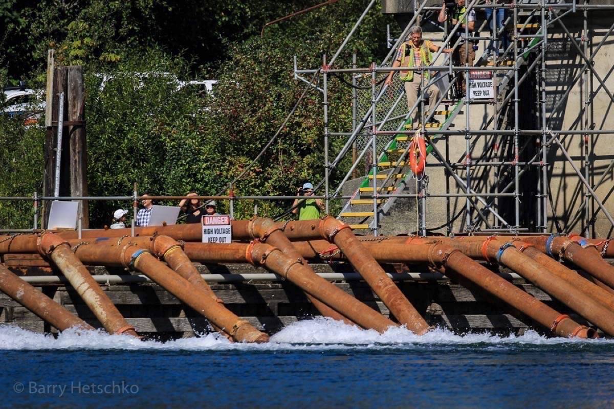 Wet weather in the region in recent weeks has seen water in Cowichan Lake approaching high levels for this time of year. Water had to pumped from the lake over the weir into Cowichan River late last summer for the first time due to extremely dry conditions. (File photo)