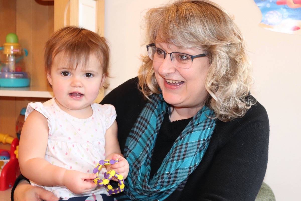 Aurora Griffiths, seen with daycare manager Wendy Morneau, is among the children who will lose her daycare service when Compass Day Care closes its doors. Morneau is now searching for a location for a new daycare operation. (Tim Collins - Sooke News Mirror)