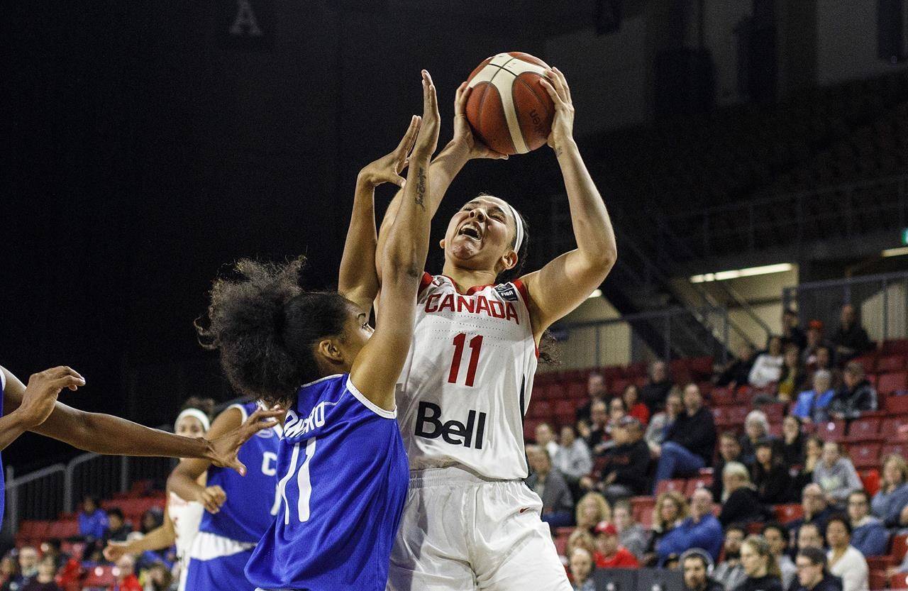 Natalie Achonwa scored 24 points and grabbed eight rebounds to lead the Canadians to an 80-50 rout of Sweden on Saturday, clinching Canada its third consecutive Olympic berth. Shaina Pellington added 11 points, while Kia Nurse and Miranda Ayim chipped in with 10 apiece. (The Canadian Press photo)