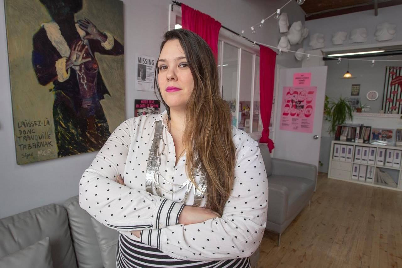 Sandra Wesley, the head of Stella, a Montreal-based organization run by and for sex workers, is seen at their offices Thursday, February 13, 2020 in Montreal. The recent killing of a 22-year-old woman in Quebec has focused renewed attention on Canada’s prostitution laws, which critics say are applied irregularly across the country and only make sex work more dangerous. THE CANADIAN PRESS/Ryan Remiorz