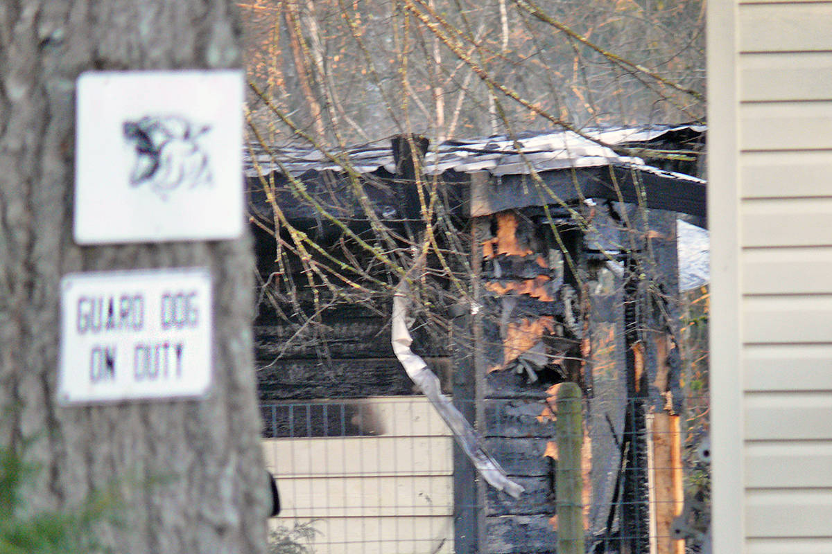 Nine dogs did not survive an early morning fire to a mobile home where the dogs were housed in Langley, according to Langley Township fire chief Bruce Ferguson. (Dan Ferguson/Langley Advance Times)