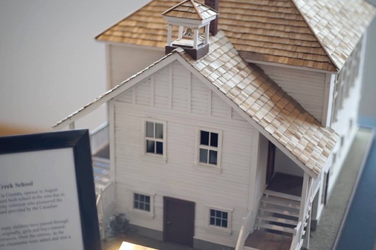 Rozek’s model of the French Creek school. (Cloe Logan photo)