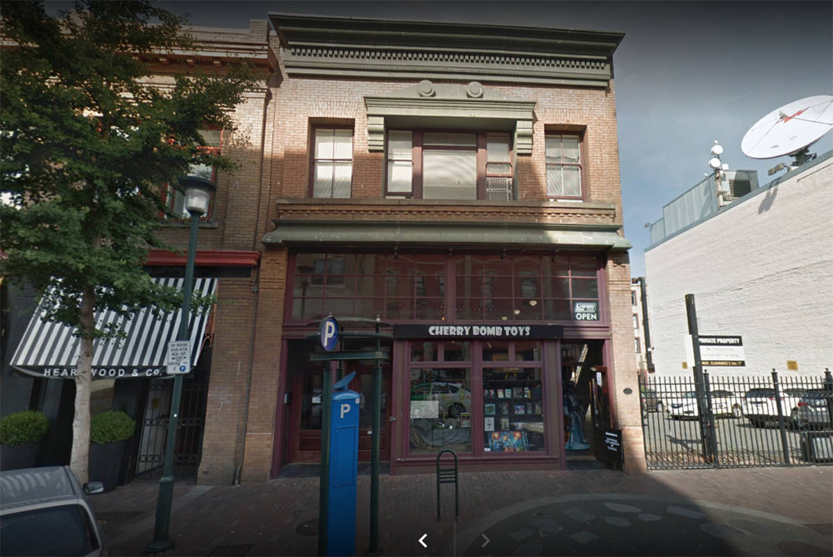 The building which houses Cherry Bomb Toys at 1410 Broad Street is for sale (Google Maps)