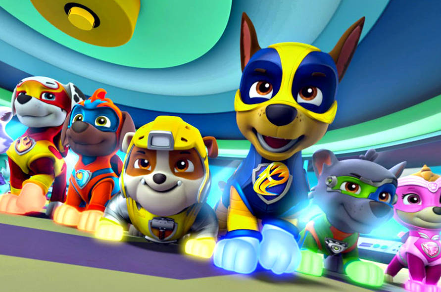 A scene from the movie “PAW Patrol: Mighty Pups.”