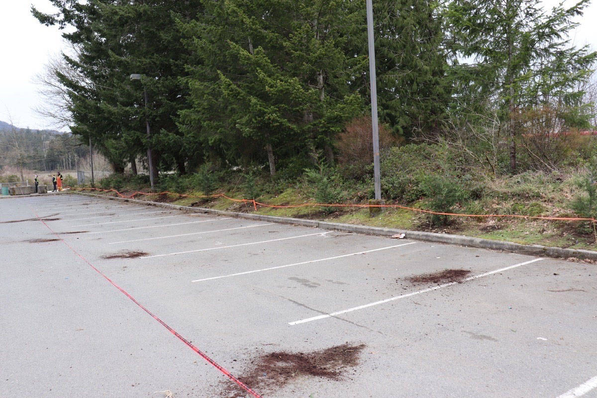 A red tape barrier was placed by members of the T’Sou-ke First Nation as part of a dispute with the Sooke School District. (Tim Collins - Sooke News Mirror)