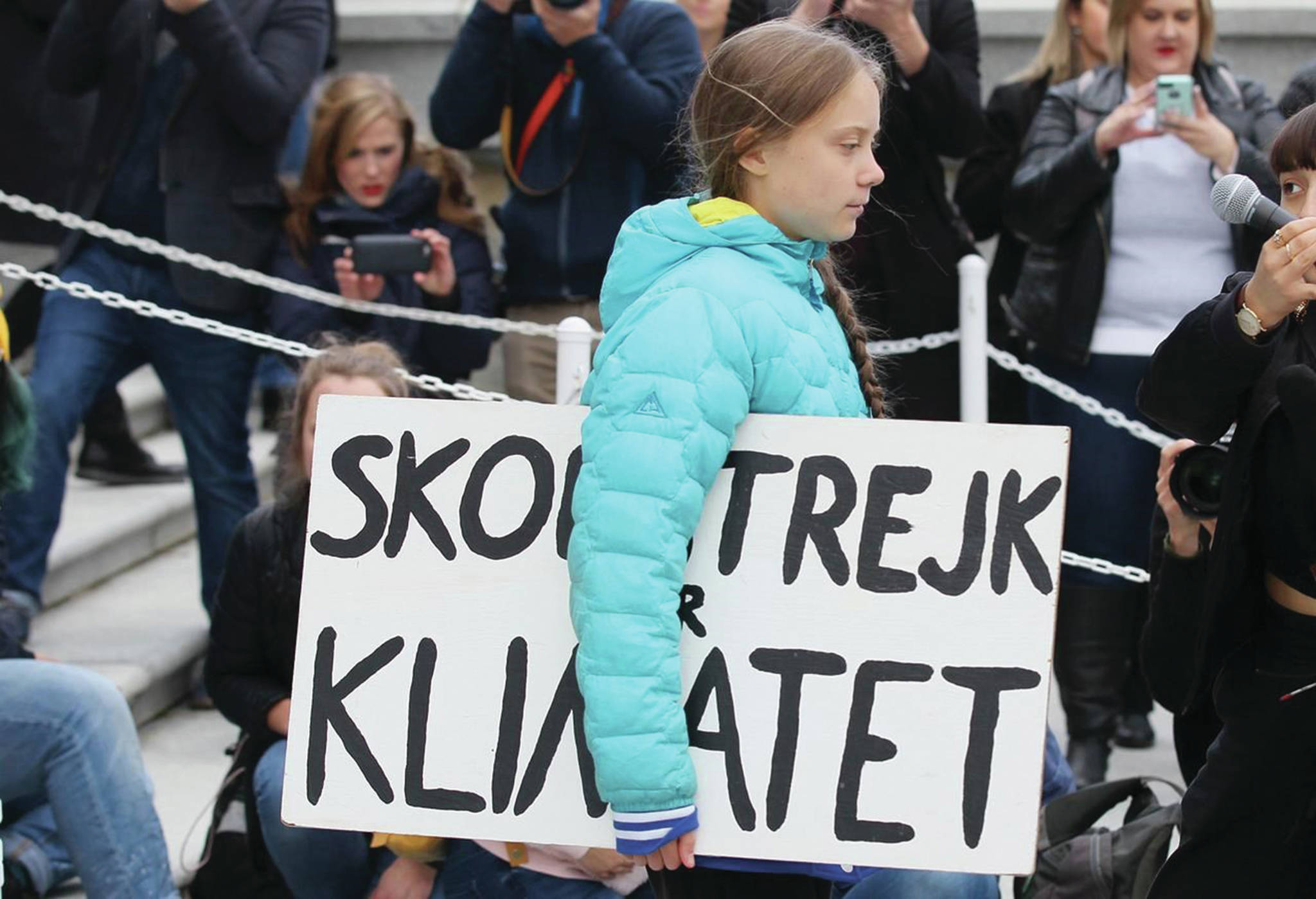 Albertans react to explicit decal of energy company logo, girl resembling Greta Thunberg