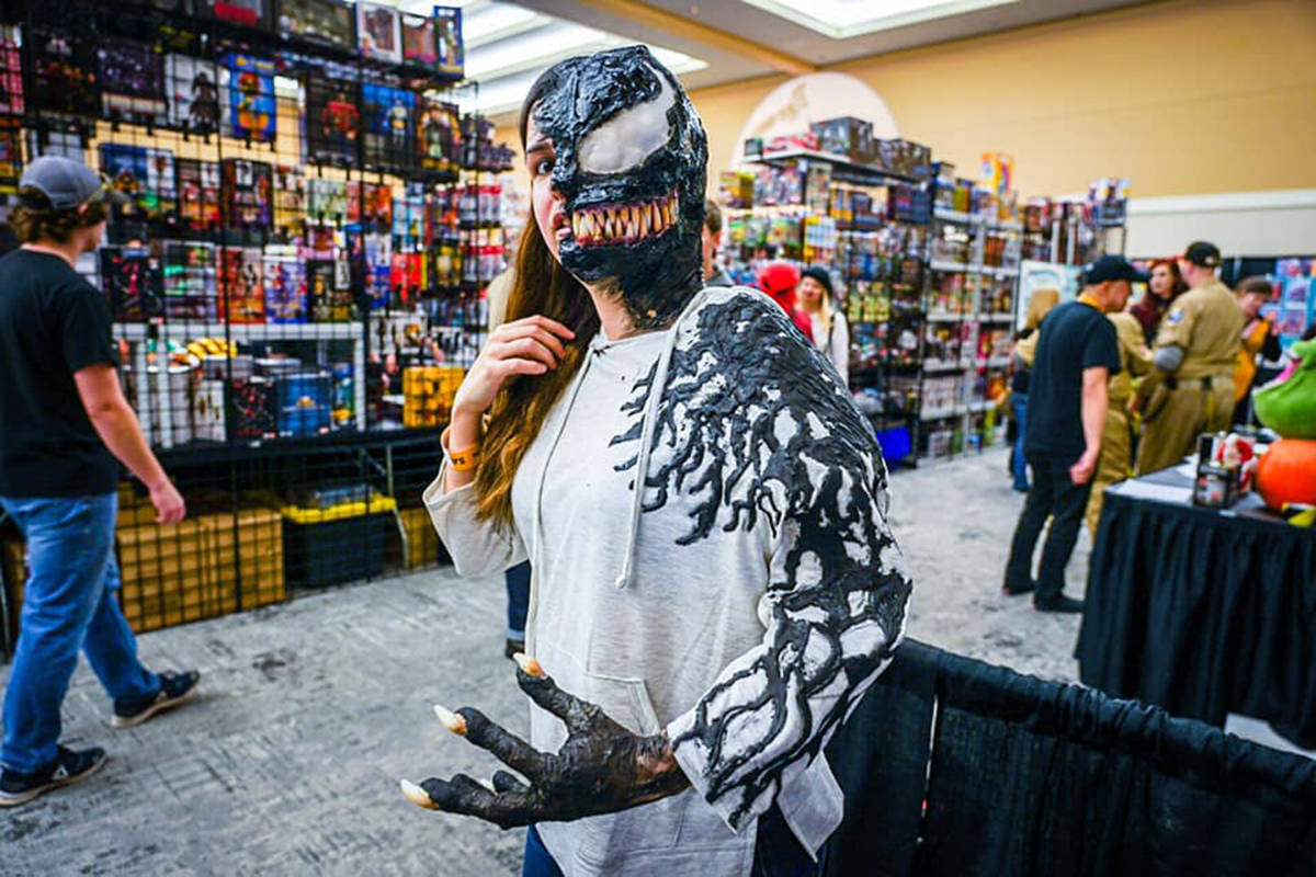 Tiffany Harvey got decked out as Venom, the Marvel Comics character, for Capital City Comic Con last year at the Victoria Convention Centre. (Black Press Media file photo)