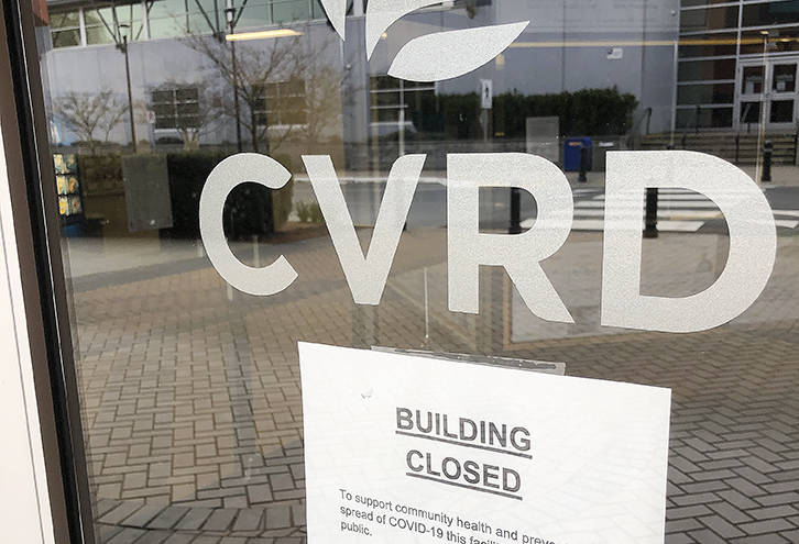 The Cowichan Community Centre is among the facilities closed by the CVRD, Municipality of North Cowichan and town of Ladysmith amid the COVID-19 pandemic. (Kevin Rothbauer/Citizen)