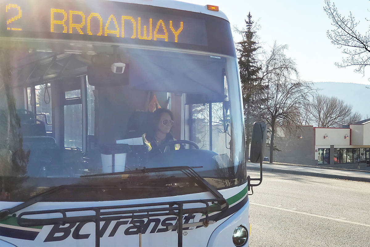 BC Transit is waiving all fares and directing riders to enter through the back door of buses across B.C. effective immediately. (Monica Lamb-Yorski photo - Williams Lake Tribune)
