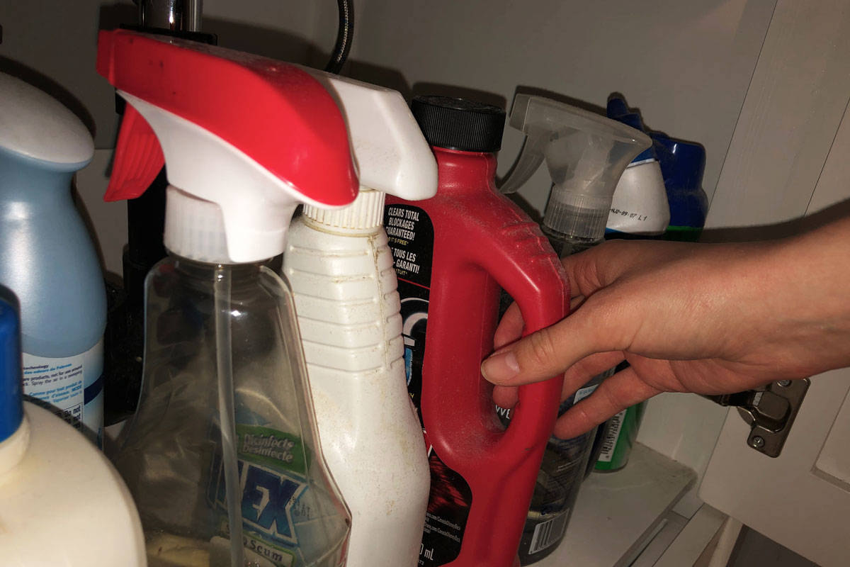 WorkSafeBC says household cleaners can be dangerous if not used correctly. (Devon Bidal/News Staff)