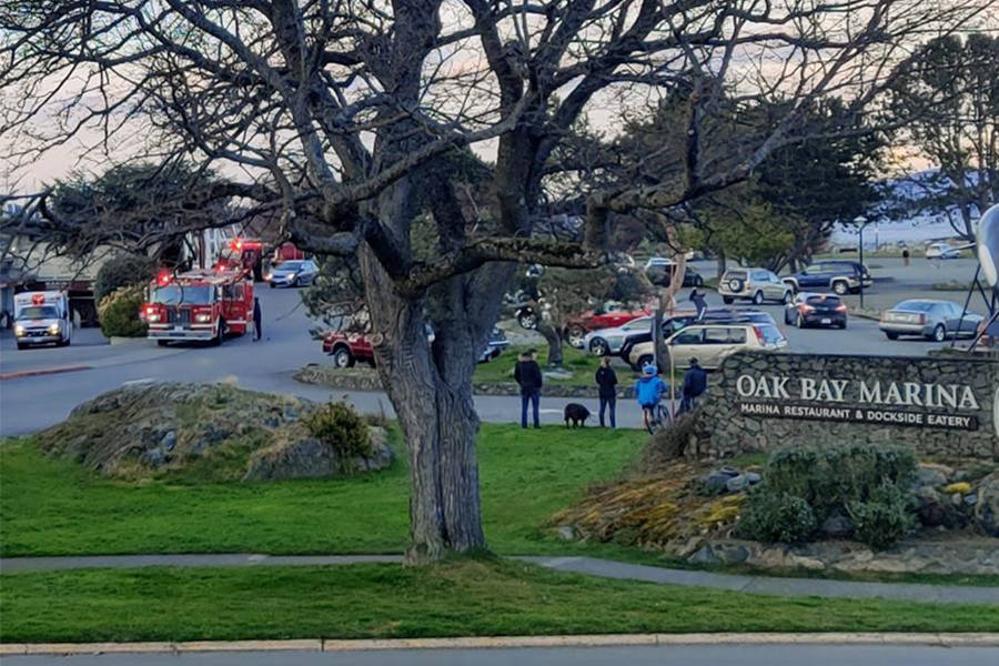 Three people were rescued by a private vessel after their canoe capsized near Oak Bay. (Courtesy of Phillip Hulme)