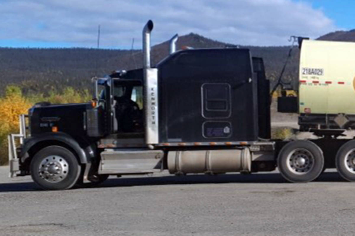 Jerry Richert’s propane truck on the side of the highway. (Photo submitted)