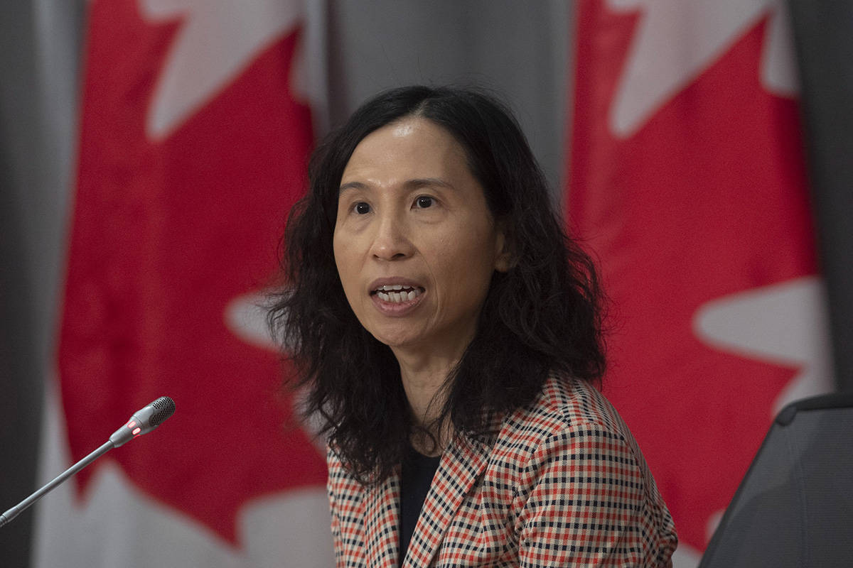 FILE – Chief Public Health Officer Theresa Tam responds to a question during a news conference in Ottawa, Wednesday April 1, 2020. THE CANADIAN PRESS/Adrian Wyld
