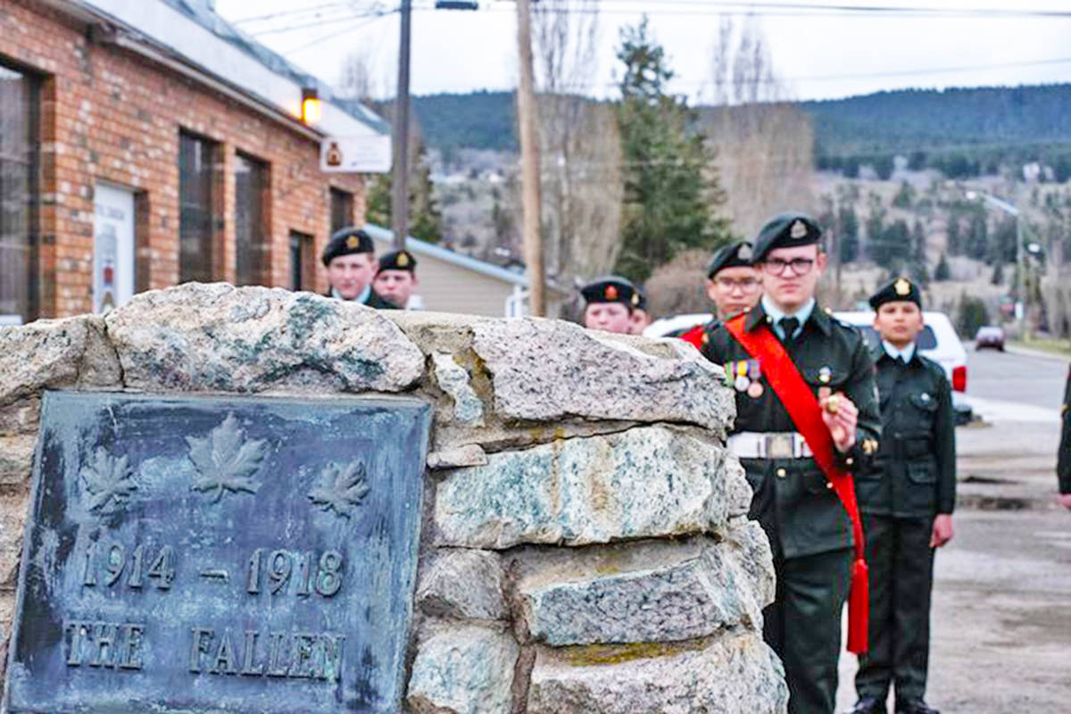 Cadets across Canada will be marking the 103rd anniversary of the Battle of Vimy Ridge virtually on April 9, 2020, due to COVID-19 pandemic social distancing restrictions and the idea originated in Williams Lake, B.C. (Billie Sheridan photo)