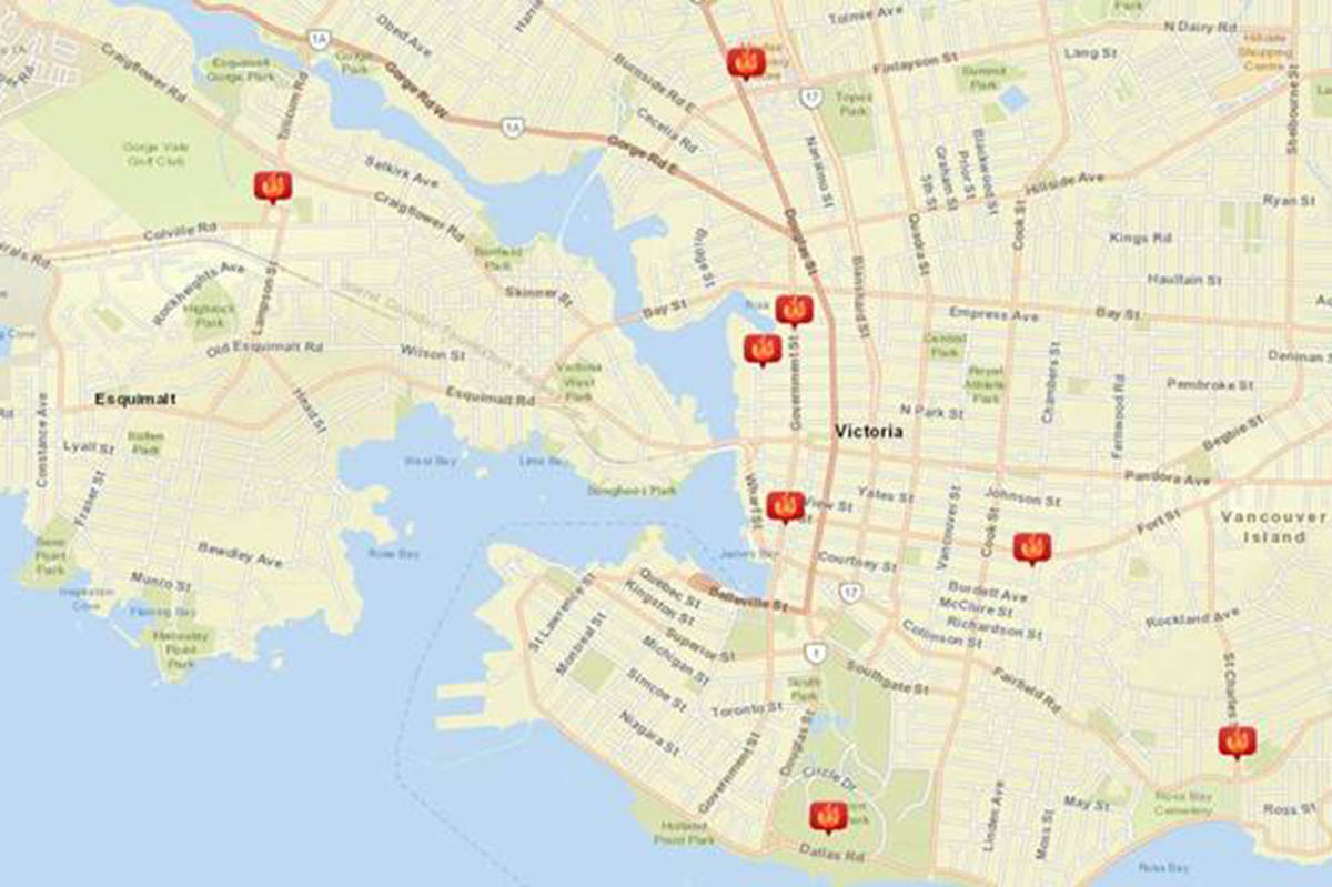 Nine suspicious fires took place between March and early April (File contributed/ VicPD)