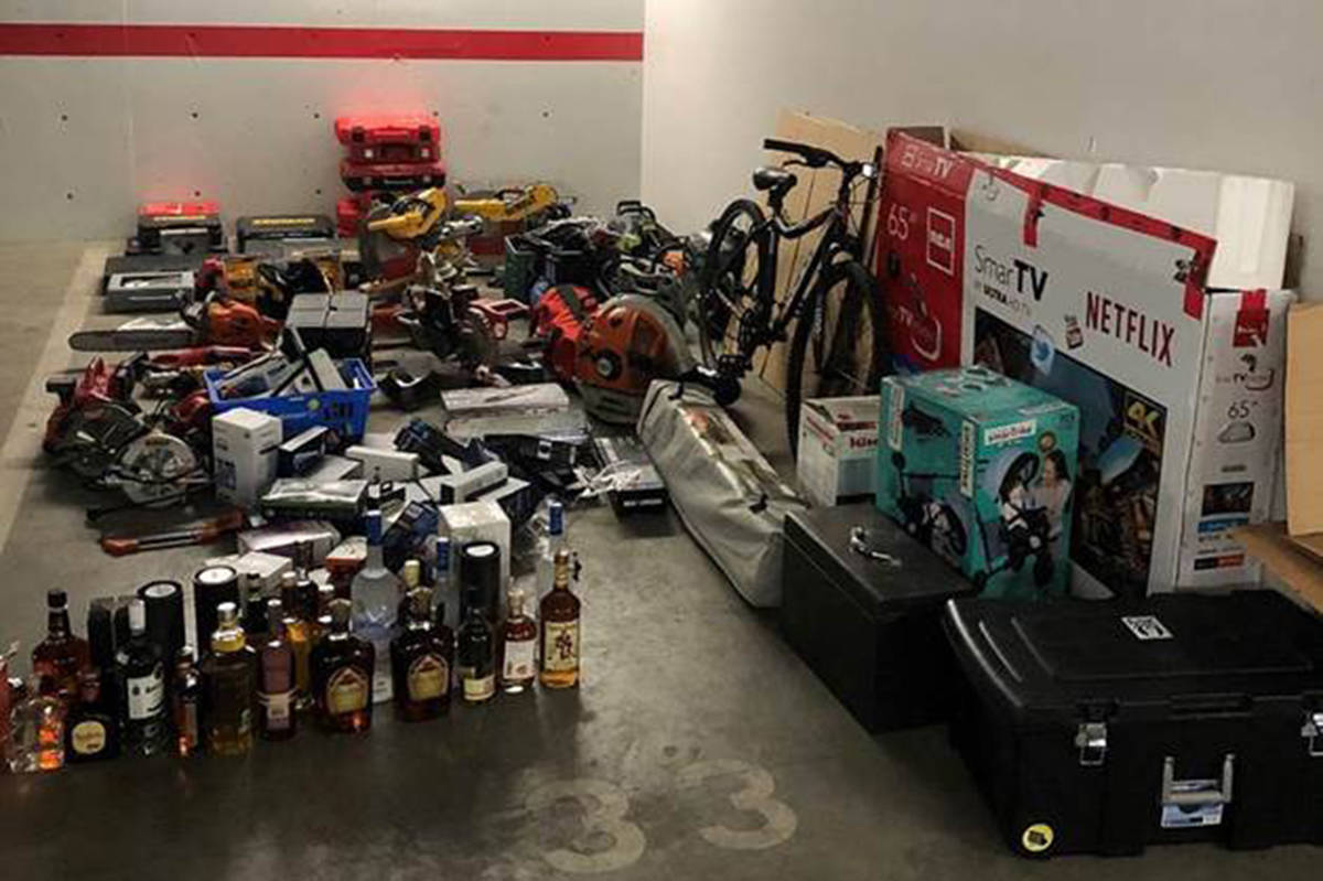 Victoria police seized $30,000 worth of stolen property from a storage unit during a strike force investigation. (File contributed/VicPD)