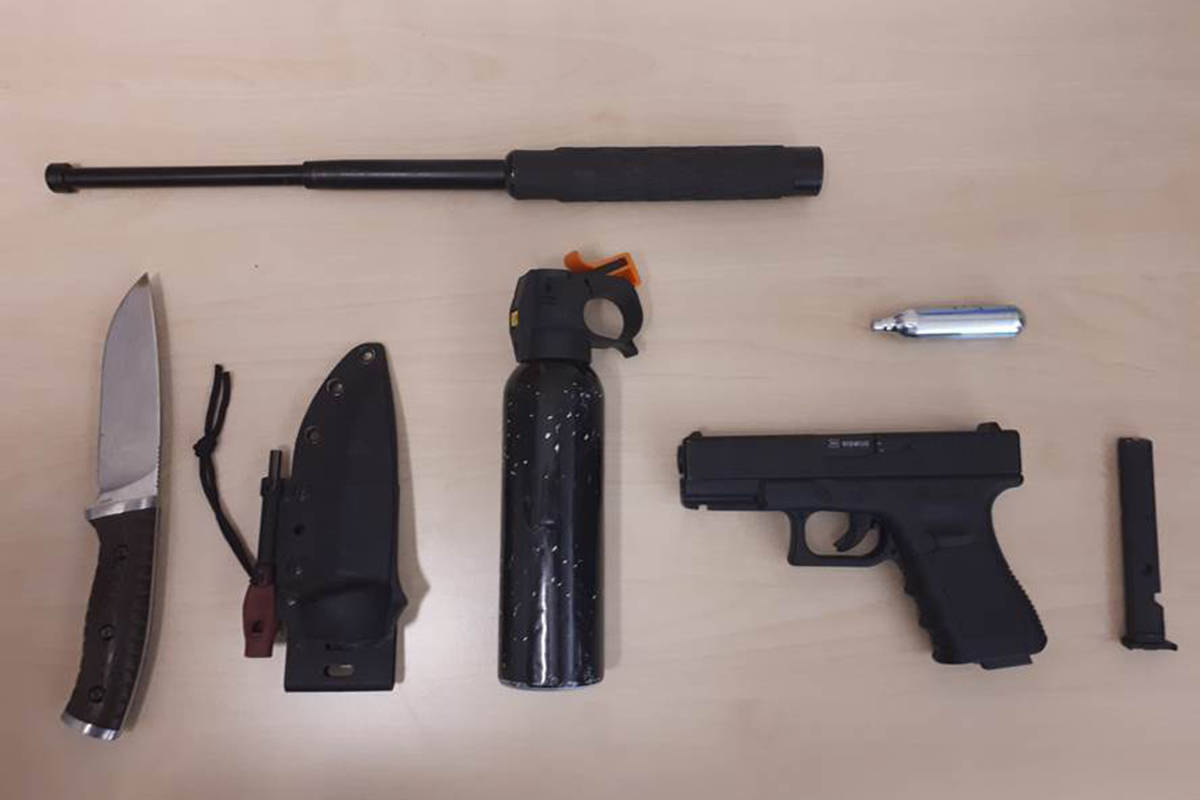 Victoria Police seized a stash of weapons near Topaz Park. (File contributed/ VicPD)