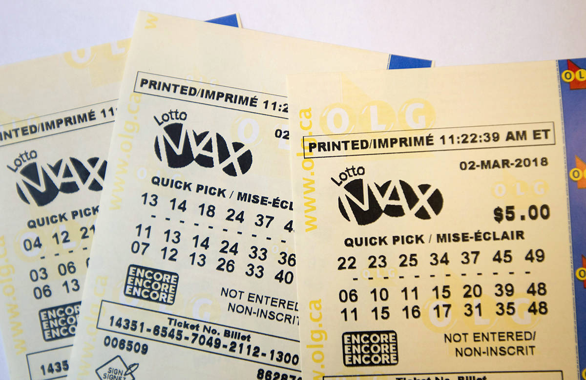 A lotto Max ticket is shown in Toronto on Monday Feb. 26, 2018. (THE CANADAIN PRESS)