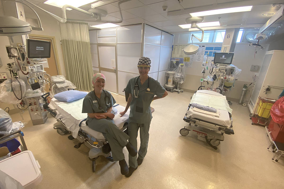 Dr. Bri Budlovsky and Dr. Khala Albert look forward to a different kind of Mother’s Day this year. (Courtesy of Victoria Hospitals Foundation/Dr. Omar Ahmad)