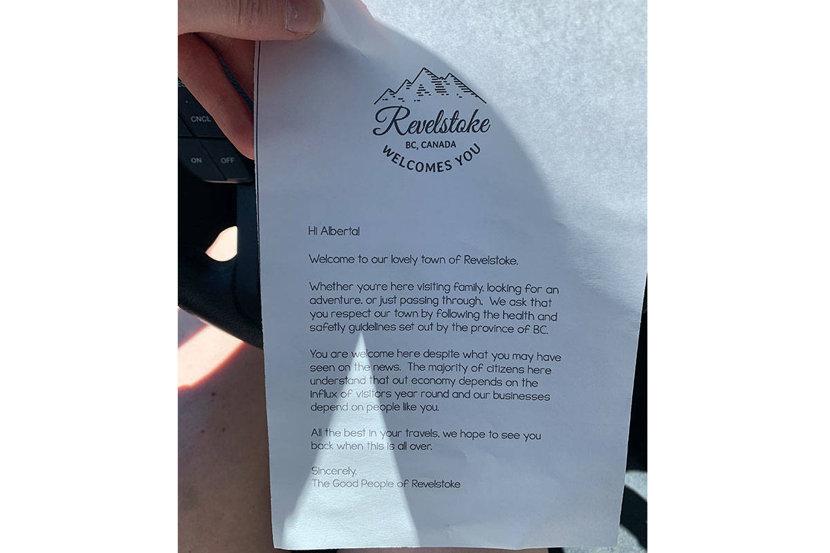 Charlene Pors found this note of kindness on her windshield while shopping downtown on May 27. (Submitted)