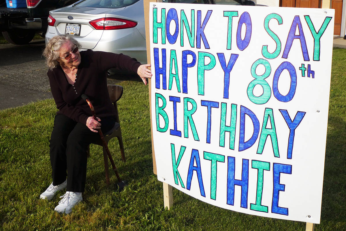 Kathie Nimmo received a lot of honks from this sign in her front yard on Queen Street in Crofton. (Photo by Don Bodger)