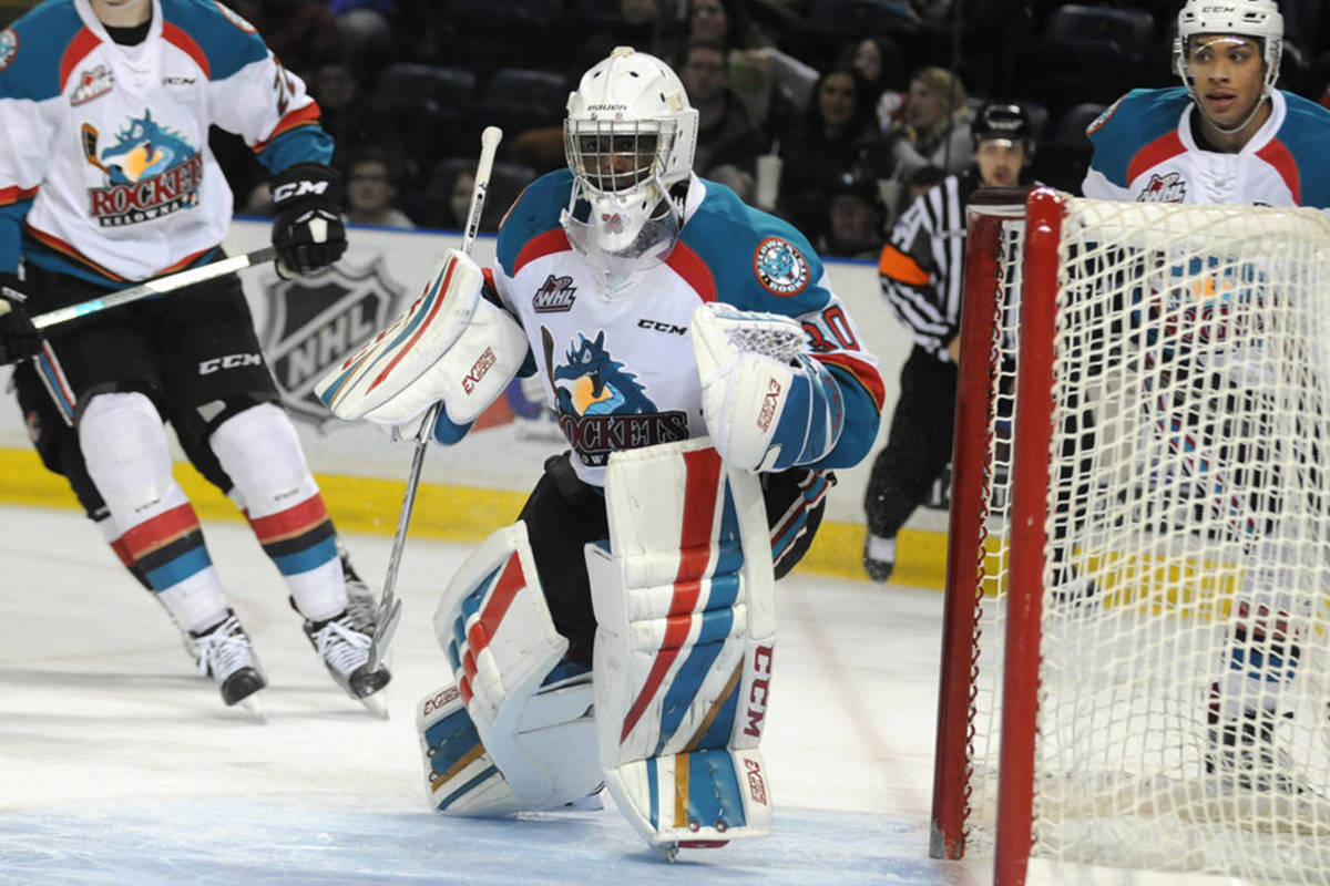 Michael Herringer played between the pipes for the Kelowna Rockets from 2014 to 2017. (Warren Henderson photo)