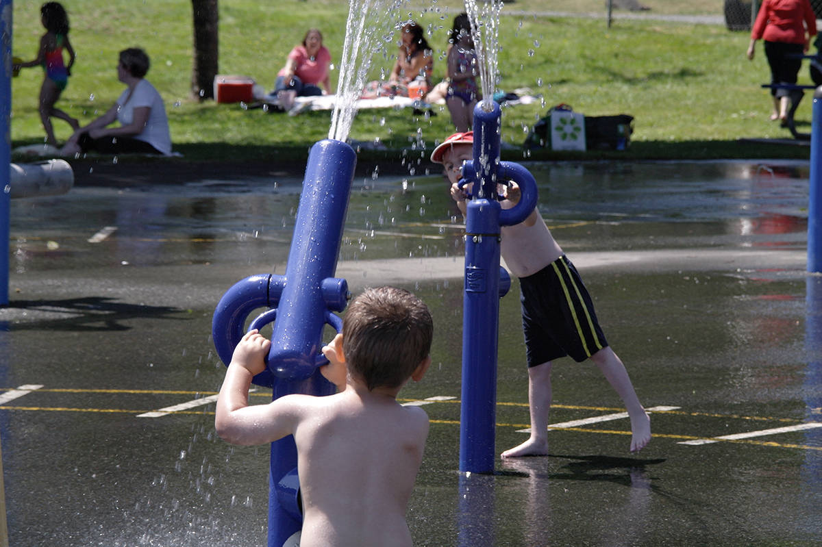 The public is asked to follow guidelines to prevent the spread of COVID-19 when visiting Nanaimo’s water parks this summer. All water parks across the city opened Thursday for the summer season. (News Bulletin file photo)