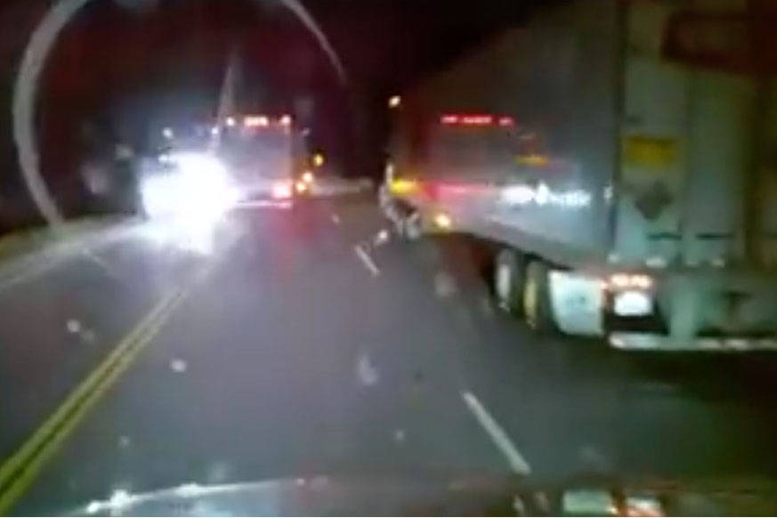 Horrifying video shows near head-on collision on Trans Canada