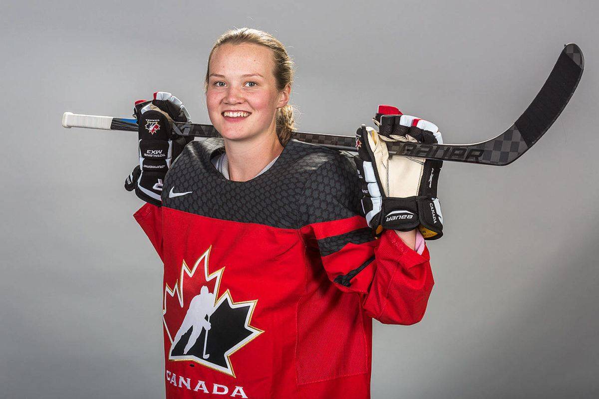 Micah Zandee-Hart, a member of the Team Canada Senior National Team since 2016, will return to Greater Victoria to help with female hockey teams on the Island in the upcoming season. (File photo courtesy of Team Canada)