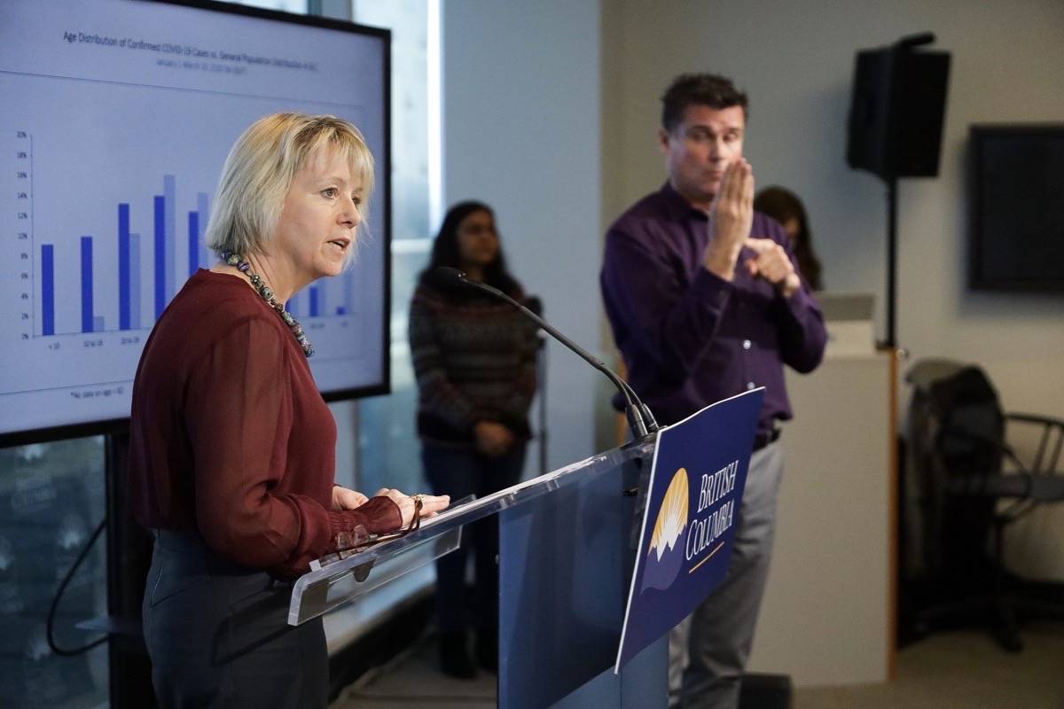 Provincial health officer Dr. Bonnie Henry updates COVID-19 situation in B.C., March 26, 2020. (B.C. government)