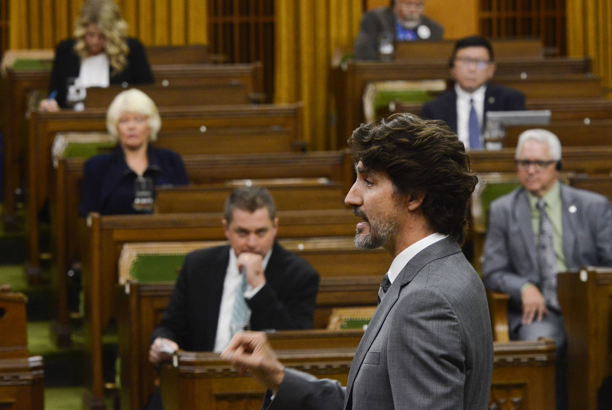 Prime Minister Justin Trudeau talks during question period in the House of Commons on Parliament Hill in Ottawa on Tuesday, July 21, 2020. THE CANADIAN PRESS/Sean Kilpatrick