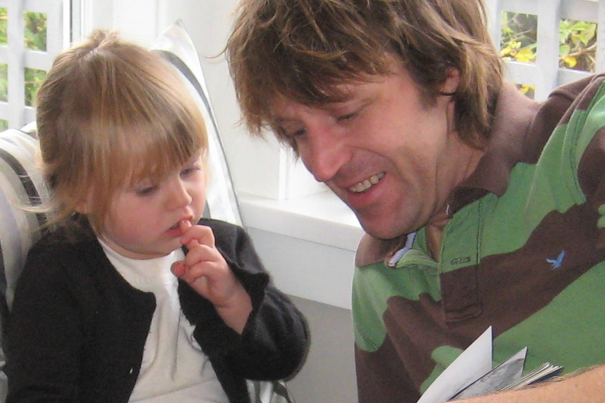 Matt Reeder is seen here with his child in a 2009 picture. Reeder was killed by Miles Halverson in downtown Nelson in 2018. Photo courtesy Ken Reeder