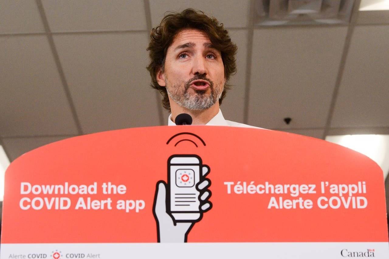 Prime Minister Justin Trudeau holds a press conference as he visits the Public Health Agency of Canada during the COVID-19 pandemic in Ottawa on Friday, July 31, 2020. THE CANADIAN PRESS/Sean Kilpatrick