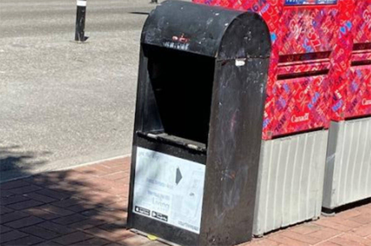 Mayor Lisa Helps and the Downtown Victoria Business Association want fewer newspaper boxes downtown. (DVBA)