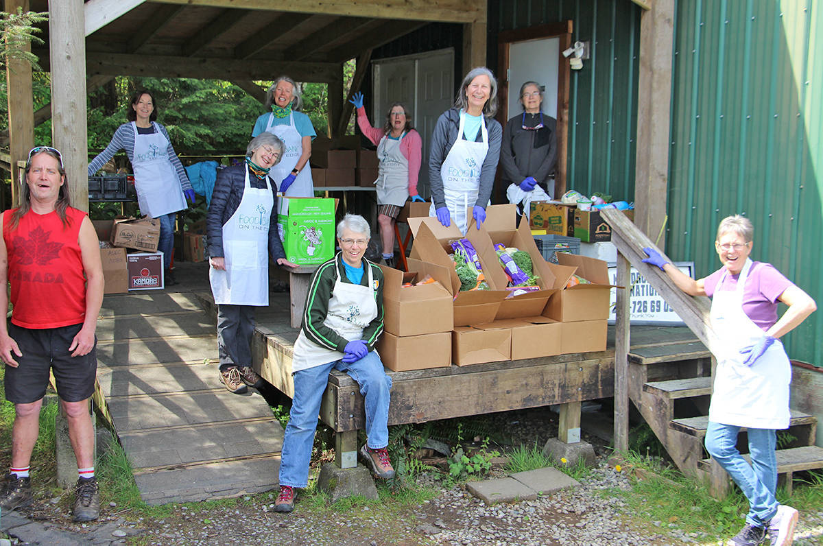 The Food Bank on the Edge team was all smiles as they unpacked a glorious bounty of donations made possible by West Coast generosity in May, 2020. (Andrew Bailey photo)