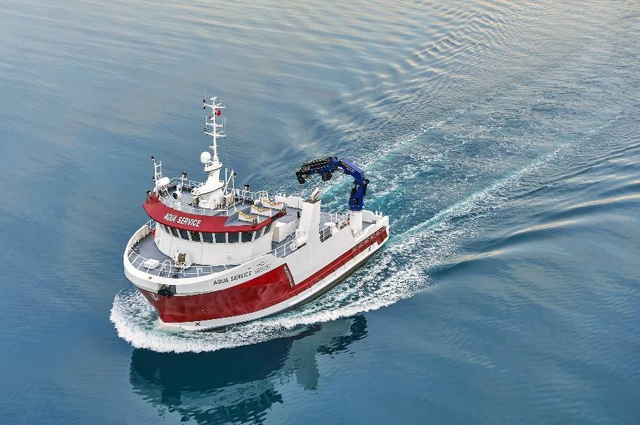 Artist’s rendering of the support vessel that will carry Cermaq Canada’s portable mechanical sea lice removal system to salmon farms in the Broughton Archipelago and Discovery Islands. (Illustration supplied by Cermaq Canada)