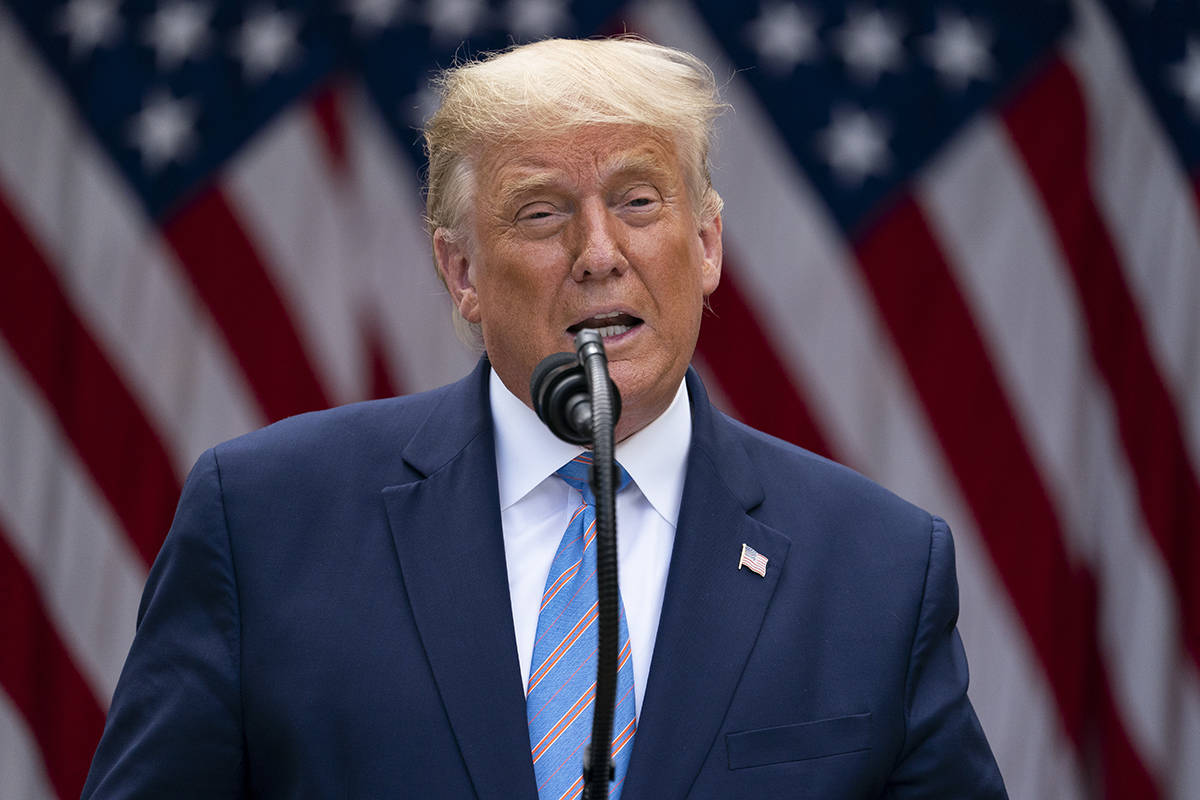President Donald Trump speaks about coronavirus testing strategy, in the Rose Garden of the White House, Monday, Sept. 28, 2020, in Washington. (AP Photo/Evan Vucci)