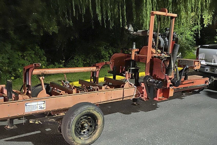 Saanich police located a stolen sawmill and truck Sept.28 thanks to social media alerts and a witness. (Saanich Police)