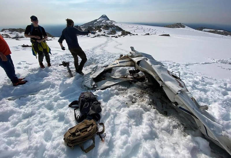UBC geoscientists discovered the wreckage of a decades-old crash during an expedition on a mountain near Harrison Lake. (Submitted photo)