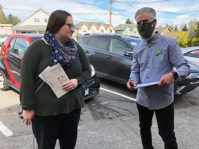 Chris Istace campaigning in Crofton. (Photo submitted)