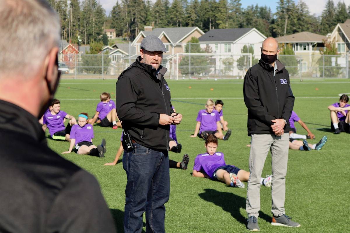 Royal Bay principal Mike Huck is glad to see the partnership between his high school and the Pacific Football Club. (Aaron Guillen/News Staff)