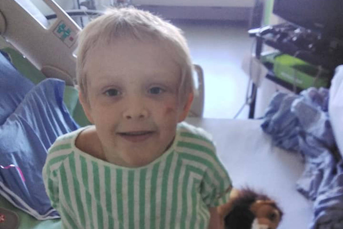 A picture of John taken at Children's Hospital Vancouver last week. Photo courtesy, Alicia Sewid.
