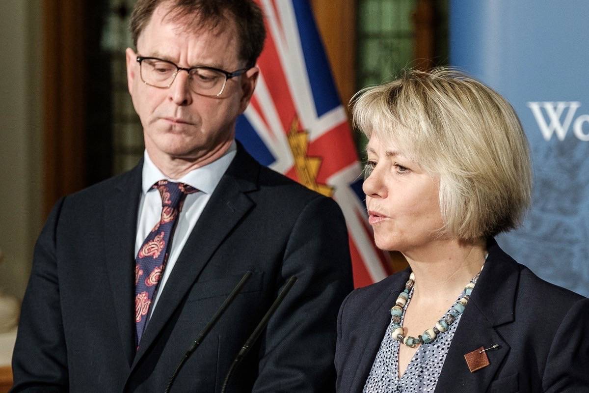 B.C. Health Minister Adrian Dix and Provincial Health Officer Dr. Bonnie Henry. (B.C. government)