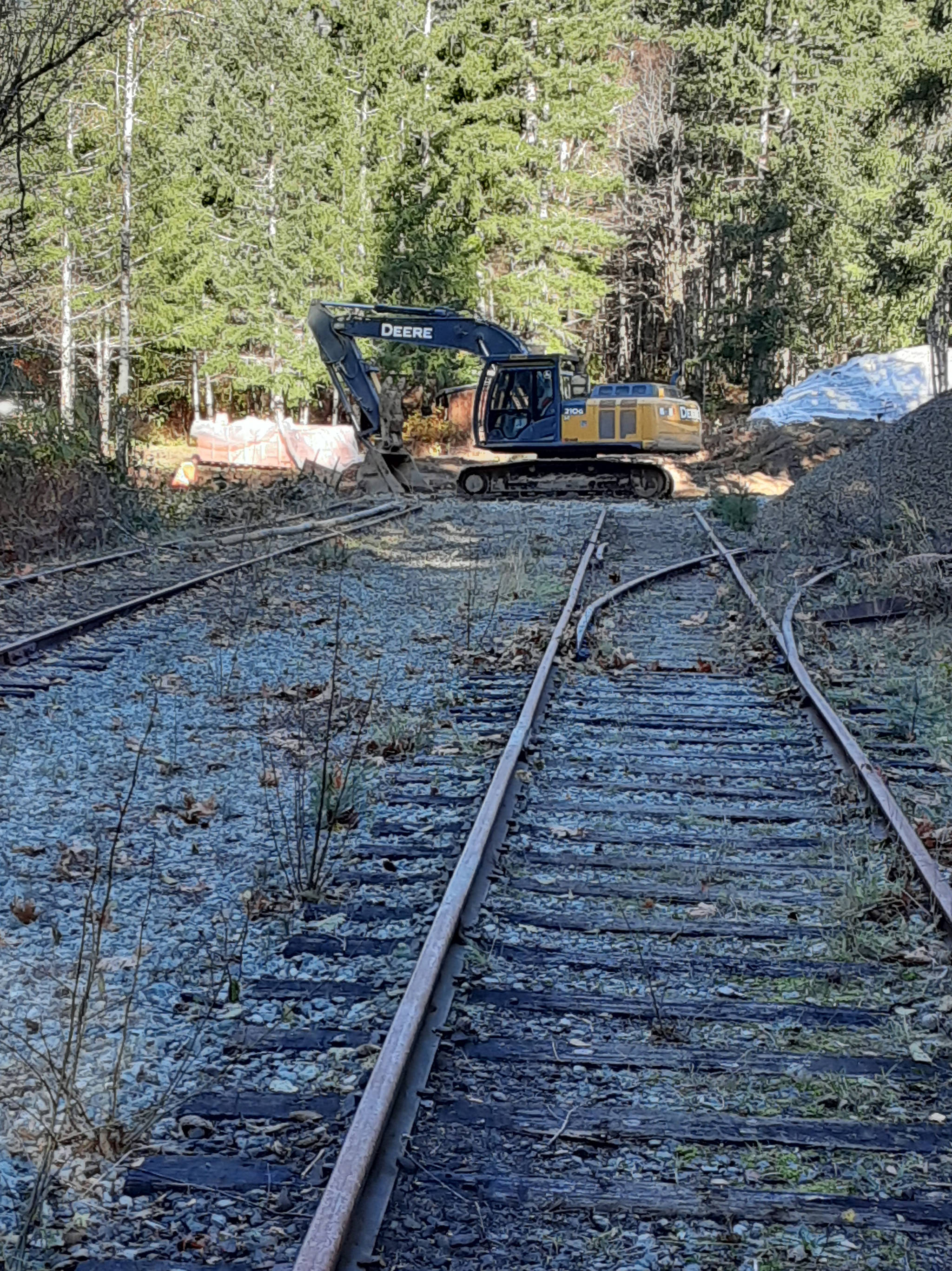 An excavator works to remove contaminated soil from McLean Mill on Nov. 8. (PHOTO COURTESY SUSAN ROTH)